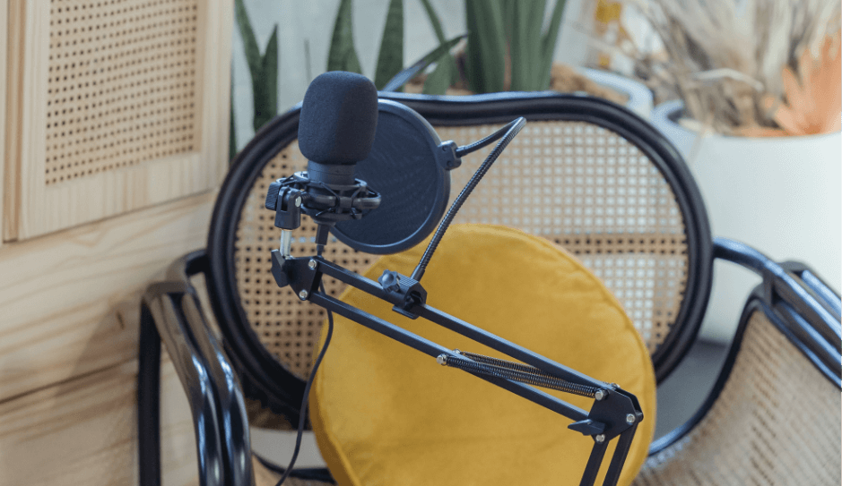 microphone and chair